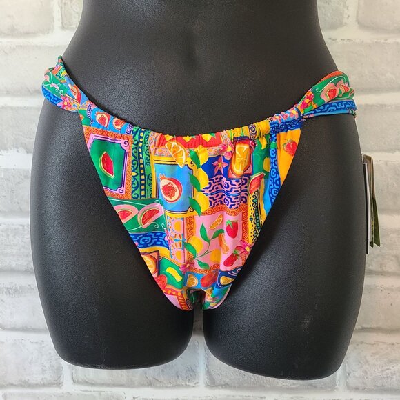 Bydee Cyprus Frutta Tropical Bikini Bottom Swim NEW Beach High Hip Large $80 - Picture 1 of 7